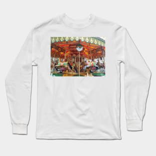 Victorian Fairground Carousel Merry go Round art Long Sleeve T-Shirt
